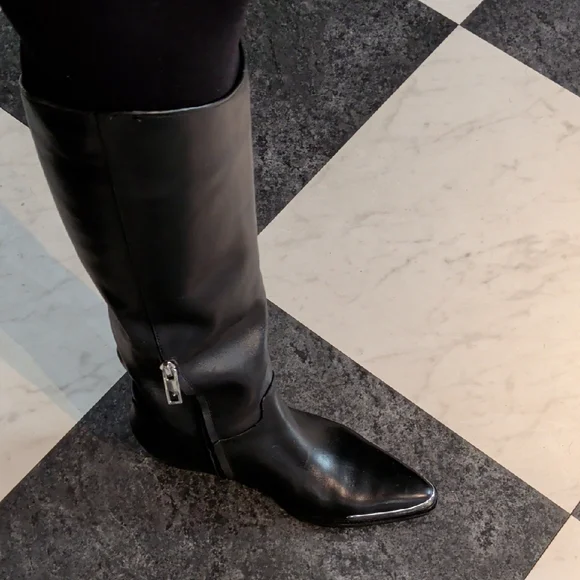 Franco Sarto Billie Black Heeled Boots Medium Width - Picture 7 of 8